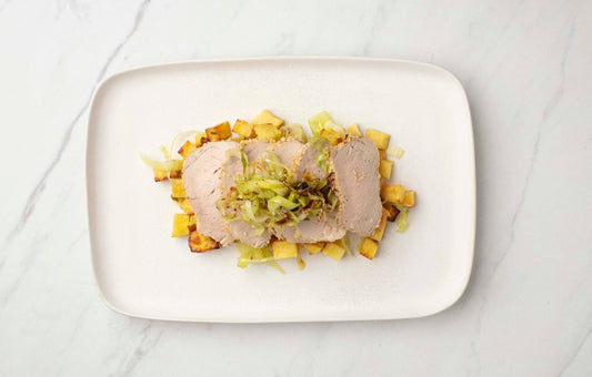 Pork Tenderloin with Butternut Squash and Leeks