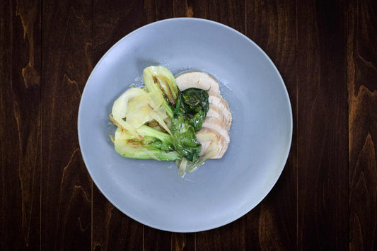 Orange Zest Chicken with Fennel, Shallot and Bok Choy